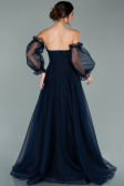 Robe de Soirée Longue Bleu Marine ABU2076