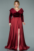 Robe Grande Taille Longue Rouge Bordeaux ABU2084