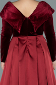 Robe Grande Taille Longue Rouge Bordeaux ABU2084