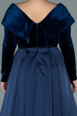 Robe Grande Taille Longue Bleu Marine ABU2084