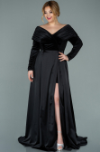 Robe Grande Taille Longue Noir ABU2084