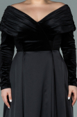 Robe Grande Taille Longue Noir ABU2084