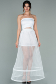 Blanc Modeles De Robes De Soiree En Tarlatan ABN01