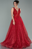 Robe de Soirée Longue Rouge ABU2131