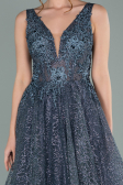 Robe de Soirée Longue Anthracite ABU2131