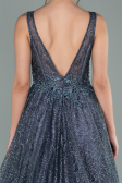 Robe de Soirée Longue Anthracite ABU2131