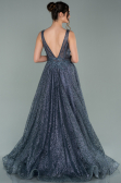 Robe de Soirée Longue Anthracite ABU2131