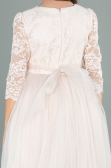 Robe de Soirée Enfants Longue Saumon ABU1277