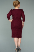 Robe Grande Taille Courte Rouge Bordeaux ABK1246