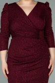 Robe Grande Taille Courte Rouge Bordeaux ABK1246