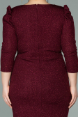 Robe Grande Taille Courte Rouge Bordeaux ABK1246