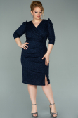 Robe Grande Taille Courte Bleu Marine ABK1246