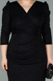 Robe Grande Taille Courte Noir ABK1246