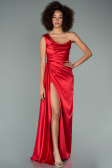 Robe de Soirée Longue Satin Rouge ABU2173