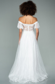 Robe de Soirée Longue Dantelle Blanc ABU1666