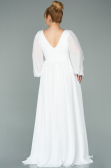 Robe de Soirée Longue Mousseline Blanc ABU1702