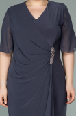 Robe de Soirée Courte Mousseline Anthracite ABK1294