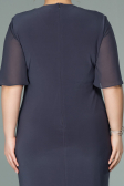 Robe de Soirée Courte Mousseline Anthracite ABK1294