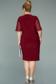 Robe de Soirée Courte Mousseline Rouge Bordeaux ABK1294