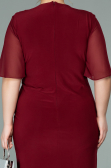 Robe de Soirée Courte Mousseline Rouge Bordeaux ABK1294