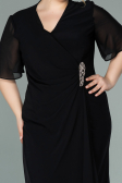 Robe de Soirée Courte Mousseline Noir ABK1294