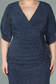 Robe de Soirée Grande Taille Courte Indigo ABK1276