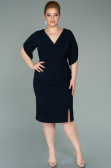Robe de Soirée Grande Taille Courte Bleu Marine ABK1276