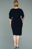 Robe de Soirée Grande Taille Courte Bleu Marine ABK1276