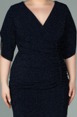 Robe de Soirée Grande Taille Courte Bleu Marine ABK1276