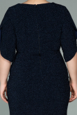 Robe de Soirée Grande Taille Courte Bleu Marine ABK1276
