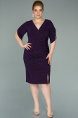 Robe de Soirée Grande Taille Courte Violet ABK1276