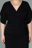 Robe de Soirée Grande Taille Courte Noir ABK1276
