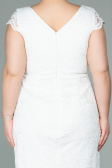 Robe Grande Taille Courte Blanc ABK010