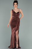 Robe de Soirée Longue Cuivre ABU2227