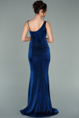 Robe de Soirée Longue Bleu Saxe ABU2227