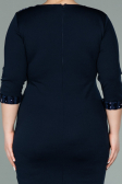 Robe de Soirée Grande Taille Courte Bleu Marine ABK1325