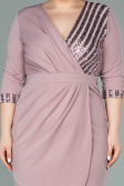 Robe de Soirée Grande Taille Courte Poudre ABK1325
