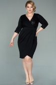 Robe de Soirée Grande Taille Courte Noir ABK1325