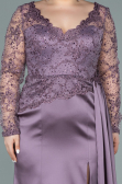 Robe de Soirée Grande Taille Longue Satin Lavande ABU2204