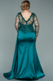 Robe de Soirée Grande Taille Longue Satin Émeraude ABU2204