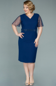 Robe Grande Taille Midi Bleu Marine ABK1338