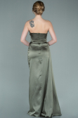 Robe Grande Taille Midi Mousseline Vert Huile ABU361