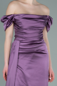 Robe de Fiançaille Longue Satin Lavande ABU1606