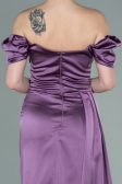 Robe de Fiançaille Longue Satin Lavande ABU1606