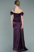 Robe De Fiançaille Satin Longue Violet ABU1606