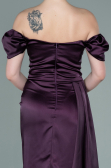 Robe De Fiançaille Satin Longue Violet ABU1606