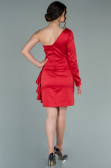 Robe de Cérémonie Courte Satin Rouge ABK1309