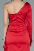 Robe de Cérémonie Courte Satin Rouge ABK1309