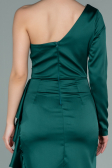 Robe de Cérémonie Courte Satin Émeraude ABK1309