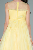 Robe de Soirée Enfants Longue Jaune ABU2291